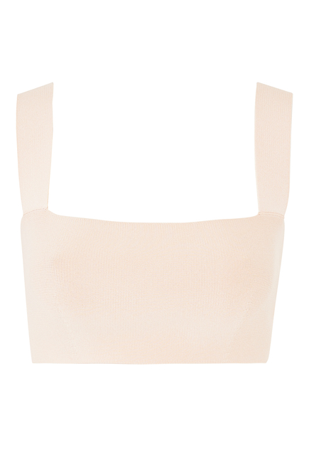 Square-Necked Cropped Bandeau Top